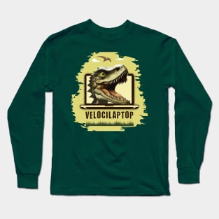 Velocilaptop Funny Raptor Computer Nerd Long Sleeve T-Shirt